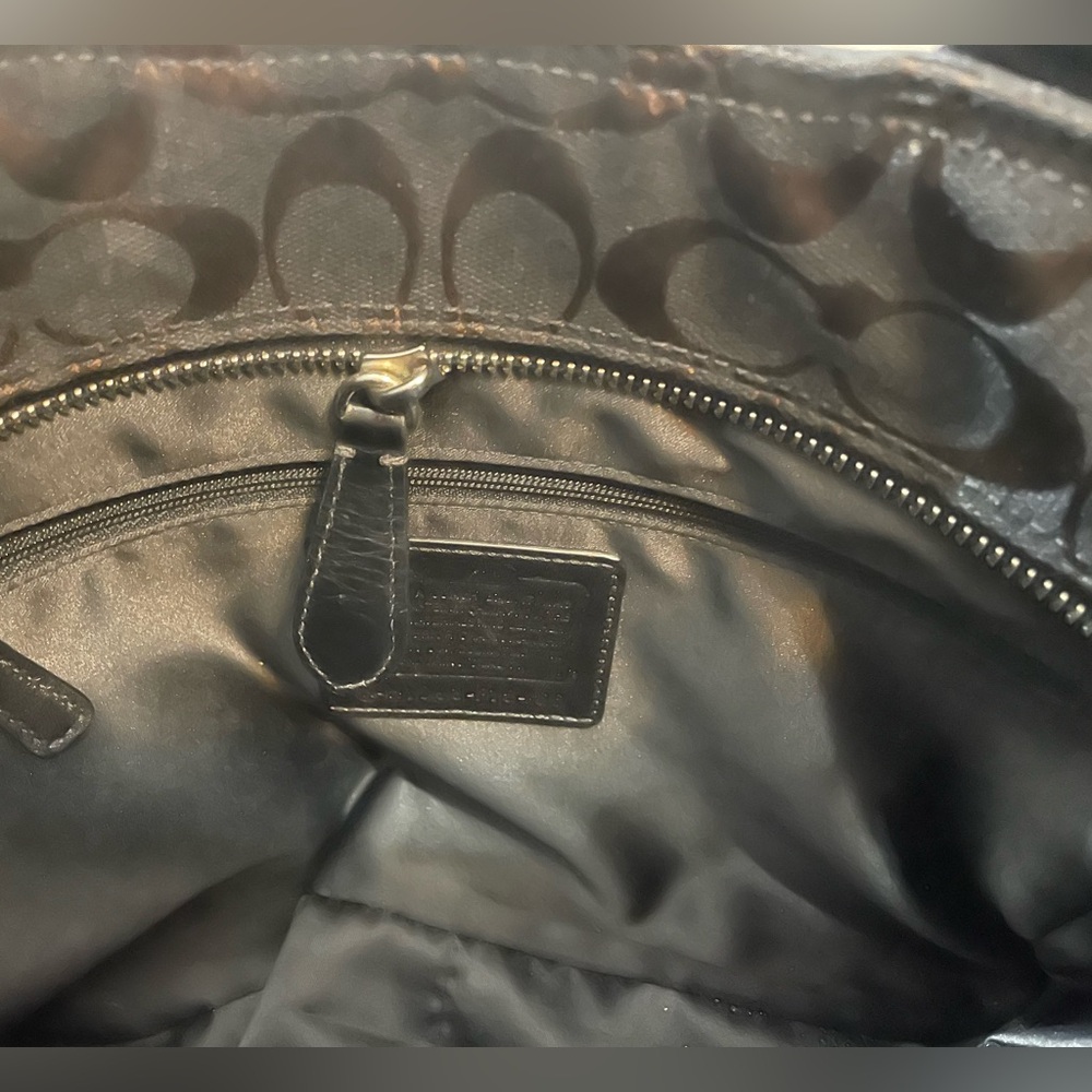Coach Brown and Black Signature Patchwork Tote - Picture 5 of 7